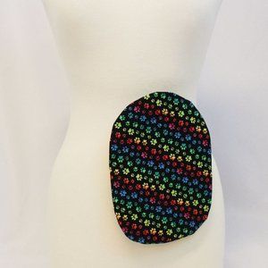 Drainable OR Closed 2 1/4" - 2 3/4" Paw Prints Ostomy Bag Cover Stoma Colostomy